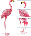 Garden Statues Flamingo Sculptures Metal Yard Art, Pink Bird Art Outdoor Backyard Decor Patio Lawn Porch Ornament Flamingo Yard Decoration (Pink with White) by GreenHaven Gardens