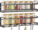 Spice Rack wall mounted 2 Pack, Space-Saving Spice Organizer for Spice Jars and Seasonings,Screw or Adhesive Hanging Spice Rack Organizer for Your Kitchen Cabinet,or Pantry Door by CozyNest Decor
