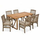 7 Pieces Acacia Wood Outdoor Dining Set