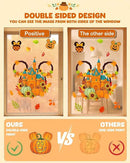 Fall Window Clings - 9 Sheets 149 Pcs Fall Decorations for Autumn Thanksgiving Harvest Home Party, Pumpkin Leaves Car Maple Castle Acorns Stickers for Glass, Double-Sided Static Window Decals by CozyNest Decor