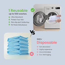Washable Underpads, 24" x 24" (Pack of 4) Extra Heavy Absorbency ,100% Waterproof Mattress Protector,Flannel Cotton Underpads for Kids, Adults,Pets,Bed, Couch, Sofa, Floor,Home by TinyTreasures Baby Boutique