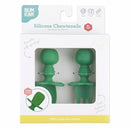 Bumkins Baby Utensils Set, Chewtensils Silicone Spoons for Dipping, Self-Feeding, Baby Led Weaning, Trainer Learning, First Stage Eating, Soft Practice Fork and Spoon, Babies 6 Months, Jade Green by TinyTreasures Baby Boutique