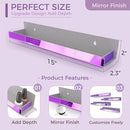 4 Pack 15 Inch Purple Reflective Acrylic Shelves, Purple Floating Shelves, Modern Sunglasses Essential Oil Picture Ledge Display Toy Storage Shelf by TinyTreasures Baby Boutique