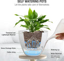 10 inch Self Watering Hanging Planters, 2 Pack Hanging Baskets for Indoor Outdoor Plants, Hanging Flower Pots with Drainage Holes and 2 Kinds of Plant Hangers for Garden Decor, Speckled White by GreenHaven Gardens