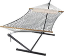 SUNCREAT Rope Hammock with Stand Included, Portable Double Hammock with Soft Pillow, Gray by GreenHaven Gardens