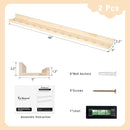 Fun Memories Picture Ledge Shelf for Wall, 48 inch Pine Wood Nursery Book Shelves Set of 2- Wall Book Shelves for Kids Room, Home Decor - Kitchen Spice-Natural by TinyTreasures Baby Boutique