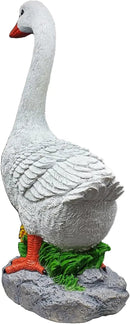 Porch Goose Statue Cygnus, Big Resin Garden Lawn Yard Décor, Sculpture, 20 inches High Figurine, Duck, Indoor and Outdoor, by GGTown TM by GreenHaven Gardens