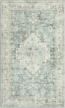 LIVEBOX Entryway Rug 3x5 Washable Area Rugs for Kitchen Bathroom, Non-Slip Front Door Mat for Bedroom, Boho Low-Pile Carpet Farmhouse Throw Indoor Mats for Bath Laundry Room, Sage Green by TinyTreasures Baby Boutique