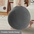 MeMoreCool Round Stuffed Pouf Ottoman Foot Rest, Floor Pouf Foot Stool with Soft Foam Chunk Filling, Small Round Ottoman Footstool Circle Footrest for Living Room, Dark Grey by CozyNest Decor