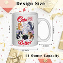 JINYO Cat Coffee Mugs, Cat Coffee Mugs For Cat Lovers,Cat Mom Cup,Cat Mom Mug,Cat Mugs For Cat Lovers Women, Cat Gifts for Cat Lovers Women Girls, Cat Lover Coffee Mug, Cat Lover Gift, Cat Cups, 11oz by CozyNest Decor