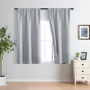 XWZO 100% Blackout Window Curtains - Rod Pocket Thermal Insulated & Completely Room Darkening Black Liner Window Panels with Tiebacks for Bedroom/Living Room, Light Grey, W42 x L54, Set of 2 by TinyTreasures Baby Boutique
