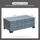 Outdoor Storage Table Wicker Patio Coffee Table All-Weather Rattan Side Table with Waterproof Cover, Grey by GreenHaven Gardens