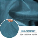 H.VERSAILTEX Velvet Stretch Couch Cushion Cover Plush Cushion Slipcover for Chair Loveseat Sofa Cushion Furniture Protector Seat Cushion Sofa Cover (3 Piece XL Sofa Cushion Covers, Peacock Blue) by CozyNest Decor