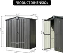 Domi Outdoor Storage Shed 5.7' x 3’, Metal Garden Shed with Galvanized Steel Frame for Bike, Tools, Lawn Mowers, Pool Toys, Outdoor Storage Cabinet with Lockable Door for Garden Lawn Patio (Dark Grey) by GreenHaven Gardens