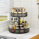 Lazy Susan Organizer 2 Tier - Turntable Spice Rack 12 inch Adjustable Metal Rotating Lazy Susan for Cabinet Pantry Kitchen Countertop Dining Table Cupboard Bathroom Vanity Storage Black by CozyNest Decor