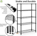 1250 lbs Storage Shelving Utility Shelving Unit 5-Tier Utility Shelving Unit Steel Organizer Wire Rack for Home,Kitchen,Office (13.7" D x 23.6" W x 62.4" H) by CozyNest Decor