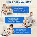 Baby Push Walker with Detachable Busy Board, Wooden Baby Walker with Adjustable Speed Wheels, Montessori Push Walker for Babies, Push Walking Toys for Boys & Girls 1 Year Old, Gifts for Toddler by TinyTreasures Baby Boutique