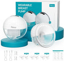 Paruu P10 Hands Free Breast Pump Wearable, 338mmHg Strong Suction, Low Noise, 4 Modes & 9 Levels, Electric Breast Pump Portable, Smart Display, 19/21/24/28mm Insert/Flange, 2 Pack (White) by TinyTreasures Baby Boutique