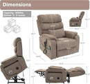 Power Lift Recliner Chair for Adults Elderly Lay Flat Velvet Recliners with Massage Heating, Extended Footrest, Wireless Charging Device, USB Ports, Cup Holder, Lumbar Pillow by CozyNest Decor