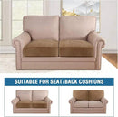 H.VERSAILTEX Velvet Stretch Couch Cushion Cover Plush Cushion Slipcover for Chair Loveseat Sofa Cushion Furniture Protector Seat Cushion Sofa Cover (2 Piece Medium Sofa Cushion Covers, Camel) by CozyNest Decor