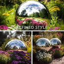 8 Inch Stainless Steel Gazing Globe,v2croft Hollow Ball Mirrored Surface Polished Shiny Sphere,Garden Stainless Steel Gazing Ball for Outdoor Lawn Pond Yard Ornament(Silver) by GreenHaven Gardens