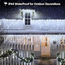 Solar Christmas Lights Outdoor Waterproof Christmas Decorations Curtain Lights 320LED 29.5ft 60 Drops, Solar Powered Rechargeable Fairy Lights for Party, Wedding, Home Decorations(White) by GreenHaven Gardens