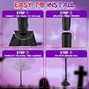 2Pack 4FT 100LED Black Halloween Tree Lights, Timer Function Halloween Trees with Purple and Orange Lights, Spooky Trees Light for Indoor Outdoor Halloween Decorations by CozyNest Decor
