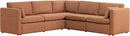 CHITA Oversized Modular Sectional Sofa Set, FSC Certified Extra Large 5 Seat V Shaped Cloud Couch for Living Room, 106 inch Width, 4 Seater and 1 Middle Corner, Terracotta by CozyNest Decor
