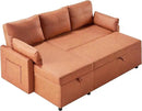 VanAcc Sleeper Sofa, Sofa Bed- 2 in 1 Pull Out Couch Bed with Storage Chaise, Sofa Sleeper Couch for Living Room, Brown Leathaire by CozyNest Decor