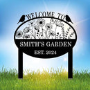 Custom Metal Flower Sign with Stakes - Personalized Garden Decor, Housewarming Gift - Large Yard Sign Plaque by CozyNest Decor