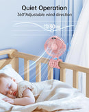 SWEETFULL Portable Stroller Fan with Display 4000mAh Battery Powered Mini Clip On Fan, 4-Speed Rechargeable Small Personal Cooling for Baby Car Seat Crib Travel - Pink by TinyTreasures Baby Boutique