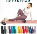 Oceanfoam Tidal Roller - Red, Dark Navy & Natural Marbled - Muscle Massage Foam Roller for Back Pain & Stretching - Firm & Ergonomic Wide Wave Textured - Yoga, Athletics, Wellness - Full Size 20" x 5" by CozyNest Decor