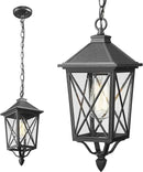 Darkaway Outdoor Pendant Light Fixture, Outdoor Hanging Porch Light with Seeded Glass, Anti-Rust Waterproof Aluminum E26 Socket Lighting for Porch Entryway Doorway by GreenHaven Gardens