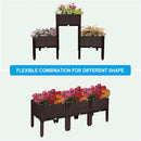 MAYOLIAH Raised Garden Bed with Drainage Elevated Planter Box Plastic Raised Beds for Gardening Vegetables Herb Flowers, Perfect for Indoor Outdoor Planting, 3 Boxes Brown by GreenHaven Gardens