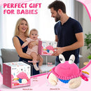 Pink Crawling Crab Baby Toy - Rechargeable Musical Plush Toys with 40 Songs & Voice Recorder, Sensory Toy for Infant Tummy Time, Soft Toy for 12-18 Months Girl, Gift for Toddlers 1-3 by TinyTreasures Baby Boutique