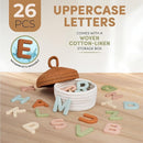 JoyCat Silicone Alphabet Magnetic Letters, 26 Uppercase ABC Fridge Magnets for Toddlers & Kids, Baby Learning Refrigerator Toy Set, Preschool Birthday Gifts for Boys Girls Age 1+ (Muted Color) by TinyTreasures Baby Boutique