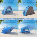 Elegear Beach Tent with Canopy, 1-Second Setup Pop Up Sun Shelter Shade, UPF 50+ UV Protection Silver-Coated Lightweight Portable Beach Cabana by TinyTreasures Baby Boutique