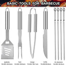 Grilljoy 24PCS BBQ Grill Tools Set with Meat Thermometer and Injector - Extra Thick Stainless Steel Fork, Spatula& Tongs - Complete BBQ Accessories in Aluminum Case - Perfect Grill Gifts for Men by GreenHaven Gardens