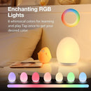 JolyWell Night Light for Kids, Baby Egg Light with 7 Colors Changing Mode & Stepless Dimming, Nursery Night Lamp BPA Free,Rechargeable Egg Night Light for Breastfeeding 1h Timer & Touch Control, Wood by TinyTreasures Baby Boutique