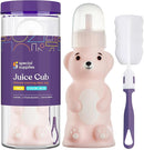 Special Supplies Honey Bear Straw Cup Long Straws, Squeezable Therapy and Special Needs Assistive Drink Container, Spill Proof and Leak Resistant Lid (Pack of 1 Bottle and 3 Straws) (Pink) by TinyTreasures Baby Boutique