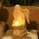 Angel Statues for Garden - Guardian Ange with Light - 8.3" Waterproof Outdoor Angel Memorial Scupture, Solar Angels Figurines Holding Glass Balls for for Patio, Yard, or Cemetery by GreenHaven Gardens