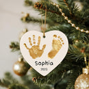 Baby Hand and Footprint Ornament - Baby's Frist Christmas Ornament with Photo, Name, Date - Personalized Baby Gifts, Newborn Keepsake, New Mom Gifts by TinyTreasures Baby Boutique