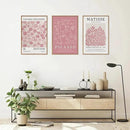 HLNIUC Matisse Pink Wall Art,Neutral Pink Flower Framed Canvas Wall Decor Set of 3(16”x24’) Modern Aesthetic Pictures Wall Painting,Abstract Flower Market Art Print for Living Room,Bedroom by CozyNest Decor