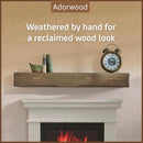 Handmade Fireplace Mantel Shelf 48", Extra Wide Rustic Wood Mantles for Over Fireplace, Wall Mounted Floating Mantel Shelves for Living Room Decor (Smoke Gray, 48Lx6Hx8D) by CozyNest Decor
