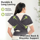 KeaBabies Baby Wrap Carrier - All in 1 Original Baby Carrier Newborn to Toddler Sling, Easy to Wear, Hands Free Bonding, Lightweight, Breathable Infant Wraps (Mystic Gray) by TinyTreasures Baby Boutique