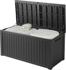 200 Gallon Resin Deck Box, Waterproof Outdoor Storage Bin for Patio Furniture, Pool Accessories, and Garden Tools, Lockable & UV-Resistant, Black by GreenHaven Gardens