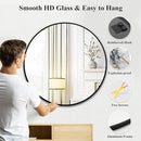 Fabuday Large Black Circle Mirror 36 Inch - Big Wall Round Mirror for Bathroom, Living Room, Bedroom, Hallyway, Matte Frame Metal Mirrors by CozyNest Decor