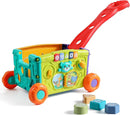 Interactive Learning Push Walker Toy for Toddlers, Musical Activity Wagon with Handle, Educational Rolling Cart with Blocks by TinyTreasures Baby Boutique