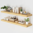 Heimlove 48W x 12D Long Floating Shelf, 12 Inch Deep Floating Shelves for Wall Set of 2, Wood Shelves for Bedroom Living Room Bathroom Kitchen Home Office, Wall Shelves with Heavy Duty Bracket, Oak by CozyNest Decor