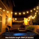 48Ft LED Outdoor String Lights with Dimmer, 15 Edison Bulbs Waterproof Patio String Lights with 4 Brightness Modes Remote Control (Included), Porch Backyard Bistro Decoration by CozyNest Decor